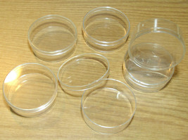 6pc 1970s Vintage Slot Car Parts 2.6&quot; ROUND PLASTIC STORAGE BOXES Useful... - $12.70 CAD