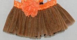 Baby Halloween Fall Tutu Brown Orange Flower Size 0 18 Months - £14.32 GBP