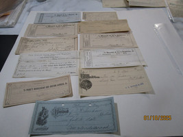 VARIOUS BANKS CHECK UNITED STATES CHECKS 11 LOT BANKING  EPHEMERA 1873-1898 - £61.84 GBP