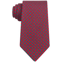 TOMMY HILFIGER Red Green Micro Christmas Tree Silk Classic Tie - £19.98 GBP