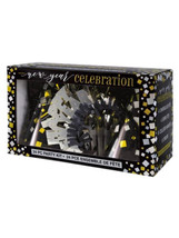 Black Foil Gold and Silver New Years Eve Party Kit For 8, 24 Ct - £10.81 GBP