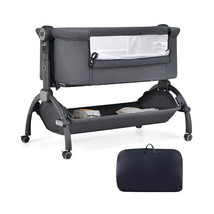 3-in-1 Baby Bassinet with Double-Lock Design and Adjustable Heights-Gray - Color - $255.49