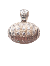 .925 Sterling Silver Cubic Zirconia Football Pendant - $54.52