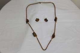Miriam Haskell Vintage Tigers Eye Chain Necklace 30&#39;L and Marriage Set E... - $275.00
