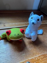 Lot of Small National Geographic Green Tropical Frog & White Plush Arctic FOX - $9.49