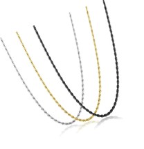 3Pcs 3-4MM Stainless Steel Twist Rope Chain Necklace - £34.90 GBP