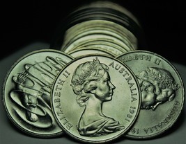 Gem Unc Roll (20) Australia 1981 20 Cent Coins~Duckbill Platypus - £85.50 GBP