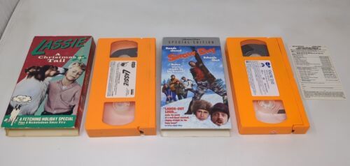 Primary image for Lassie Christmas Tail & Snow Day Nickelodeon Orange VHS Cassette Tape Lot
