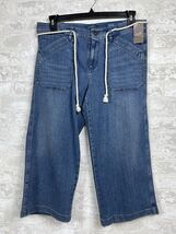 J. Jill Womens Nantucket Full Leg Crop Rope Belt Jeans Medium Wash Size ... - €44,57 EUR