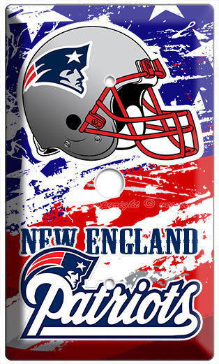 NEW ENGLAND PATRIOTS FOOTBALL TEAM LIGHT DIMMER CABLE WALL PLATES MAN CAVE DECOR