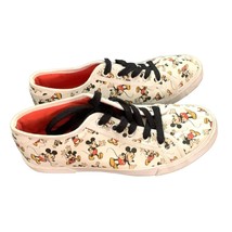 Disney Womens Size 9 White Canvas Sneaker Shoes Lace Tie Up Mickey Mouse - £19.56 GBP