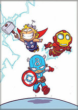 Marvel Comics Thor Captain America Iron Man Chibi Art Refrigerator Magnet UNUSED - £3.18 GBP