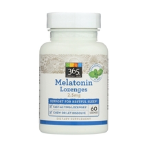 365 Whole Foods Supplements Melatonin 2.5mg Peppermint Flavor 60 Lozenges - £20.26 GBP