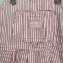 Vintage Oshkosh B&#39;gosh Girl&#39;s 12 mo Pink White Stripe Shortalls Short Overalls - £31.47 GBP