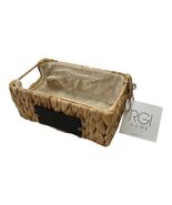 RGI Home Woven Storage Basket with Chalkboard Label – Natural Water Hyac... - $16.20