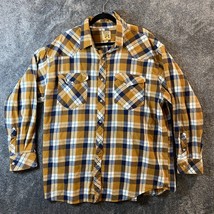 Resistol Double R Flannel Shirt Mens 3XL Plaid Pearlsnap Longsleeve Western - $22.57