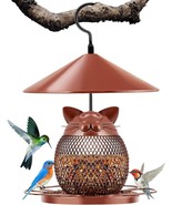 Wild Bird Feeder Squirrel Proof for Outside for 2LB Seeds Metal Cute Cat... - $794.70 MXN