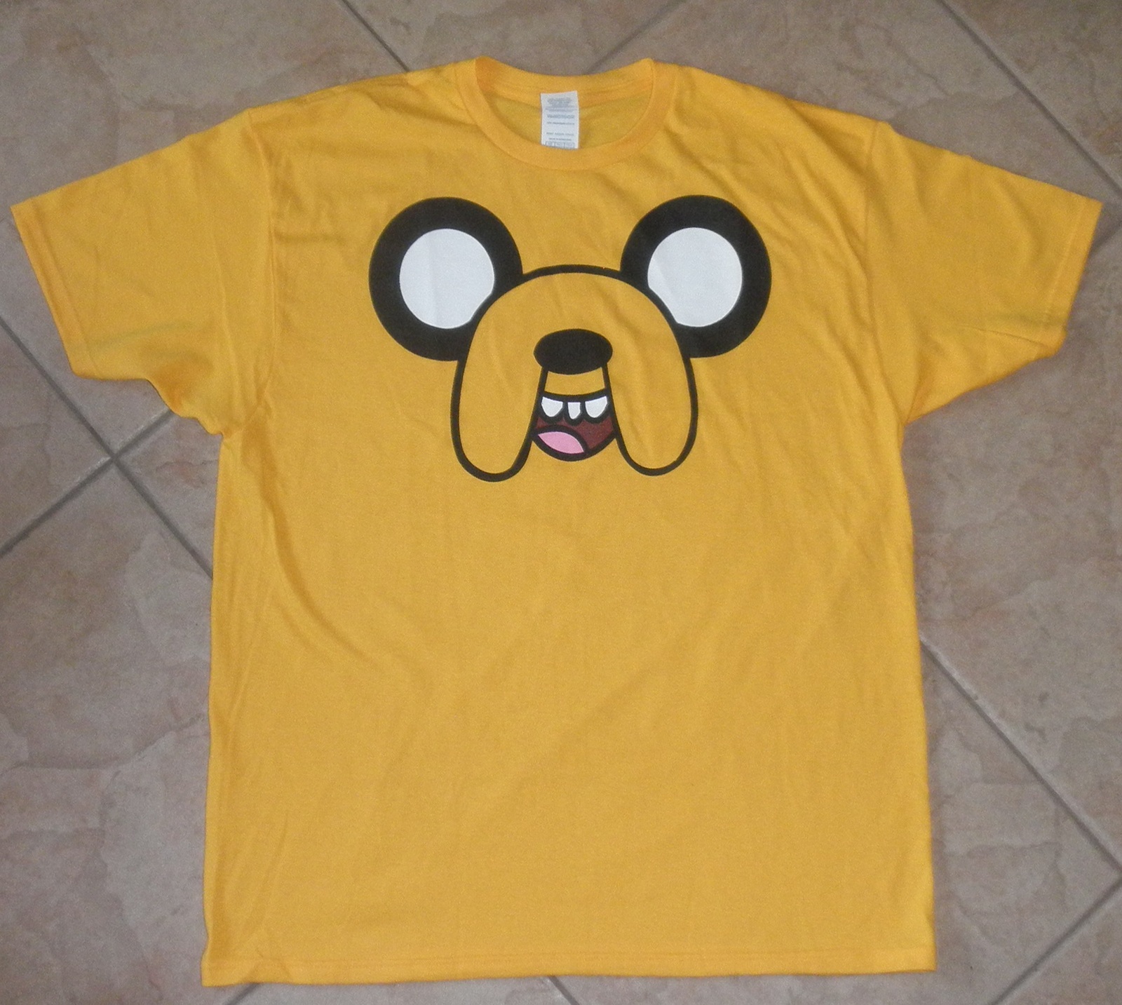 mens t shirt jake the dog from adventure time size XL yellow - £9.88 GBP
