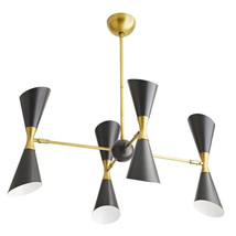 Mid Century Italian Arteriors Brass Sputnik Urchin Stilnovo Light  Chandelier - £313.05 GBP