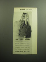 1958 Lord & Taylor Handbags Advertisement - The Paisley Shawl - £14.50 GBP
