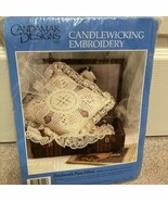 CANDAMAR Candlewicking Embroidery Kit PATCHWORK PLATE PILLOW #80220 14&quot;x14&quot; - $14.60