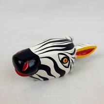 Colombian Folk Art Zebra Nead Wooden Hand Made Hand Painted 6&quot; - $313.52 MXN