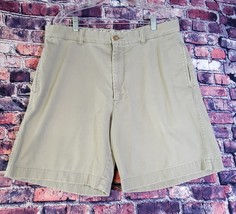 Vintage J Crew Tan Khaki Button Fly Chino Short Men Size 36 Cotton Hong ... - $13.98