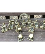 Vintage Brass Thailand Orchestra Musical Figurine Group Set 15 Pieces - $33.95 CAD