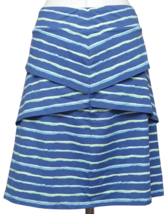 J.McLAUGHLIN Striped Skirt Blue Green Slip On Nylon Spandex Sz M NWT - $95.00