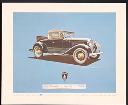Vtg Bear Series Print Classic Autos Behr-Manning Troy NY 1931 Plymouth R... - $12.00
