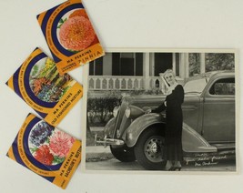 Vintage Souvenir Photo &amp; Zinnia Seed Packets Lot MA PERKINS Radio Person... - $329.64 MXN