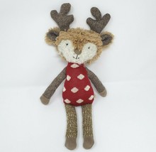 15&quot; Anthropologie Dotty Fawn Deer Stuffed Animal Plush Toy Lovey Knitted Soft - £59.01 GBP