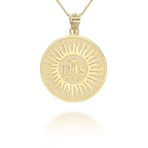 10K Solid Gold Holy Name of Jesus Pendant Necklace - Yellow, Rose, or White - £134.64 GBP+