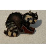 Vintage Raccoon Hat /Clothing Pin Hard To Find Pre-Owned Aluminum Base E... - $243.69 MXN