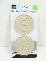 Sink Drain Stoppers Kitchen Bathroom Tub Stops Rubber Stopper Tan Plug 2 Plugs - £6.01 GBP