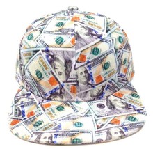 Cash Money New Hundreds $100 Dollar Bills Benjamins Flat Bill Snapback Hat Cap - £13.67 GBP