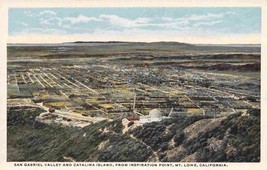 San Gabriel Valley Catalina Island from Mt Lowe California 1920s postcard - £5.85 GBP