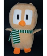 Owl Bird Brown Plush Kids America 10&quot; Stuffed Animal Toy Green Scarf Min... - £10.81 GBP
