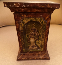 1910 Huntley &amp; Palmers Statuary Pedestal biscuit tin w 4 Panels of 4 Seasons VG - £114.06 GBP