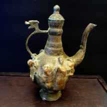 Antique Bronze Vase JUG Han Dynasty Antique Bronze Ornament Crafts figur... - $213.40