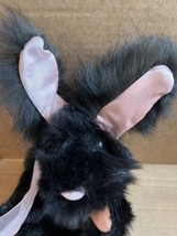 12&quot; Real Fur Bunny Rabbit Stuffed Toy Plush jointed Pink ears nose &amp; bow - $39.55