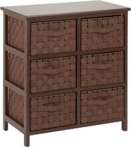 Woven Strap 6 Drawer Chest, Brown, 30 Lbs Us, Honey-Can-Do Home Storage. - £82.96 GBP