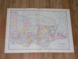 1891 Original Antique Map Of Victoria / Melbourne / Australia - £22.26 GBP