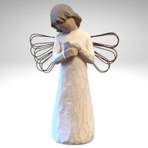 Willow Tree Angel of Healing Figurine Girl Standing Holding Baby Bird Resin 1999 - £11.64 GBP