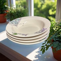 Edie Rose Home 4 Rim Soup Bowls Peacock Collection Porcelain Pasta Dish 9 1/8&quot;D - $68.31