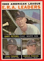 1963 Topps #2 Camilo Pascual/ Gary Peters/ Juan Pizarro baseball card - $1.00