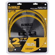 DEWALT Miter Saw Blade, 80 Tooth, 12 Inch, 2 Pack, Stainless Steel, Wedg... - £90.48 GBP