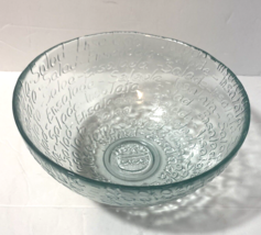 Embossed Glass  100% Recycled Glass Salad Bowl - 18 cm 7 inch diameter - £7.86 GBP