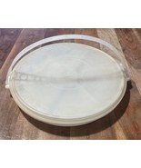 Tupperware 3-pc #405-9 White Party Susan Veg/Relish Tray Lid #224-11 Han... - $14.00
