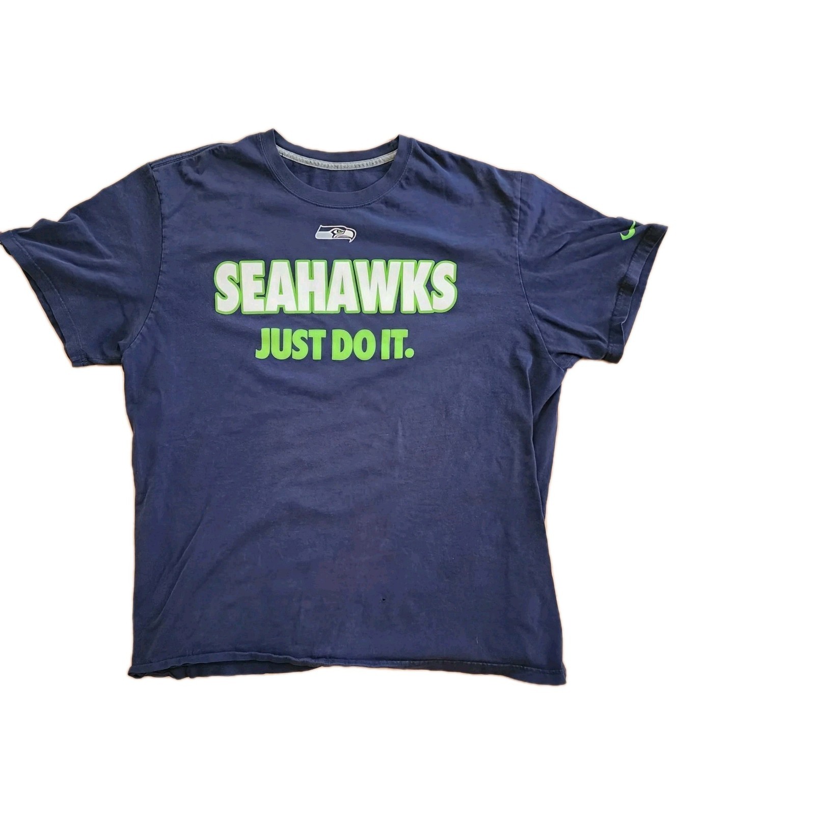Nike Seattle Seahawks Just Do It T-shirt sz Xl Blue See Description  - $13.25